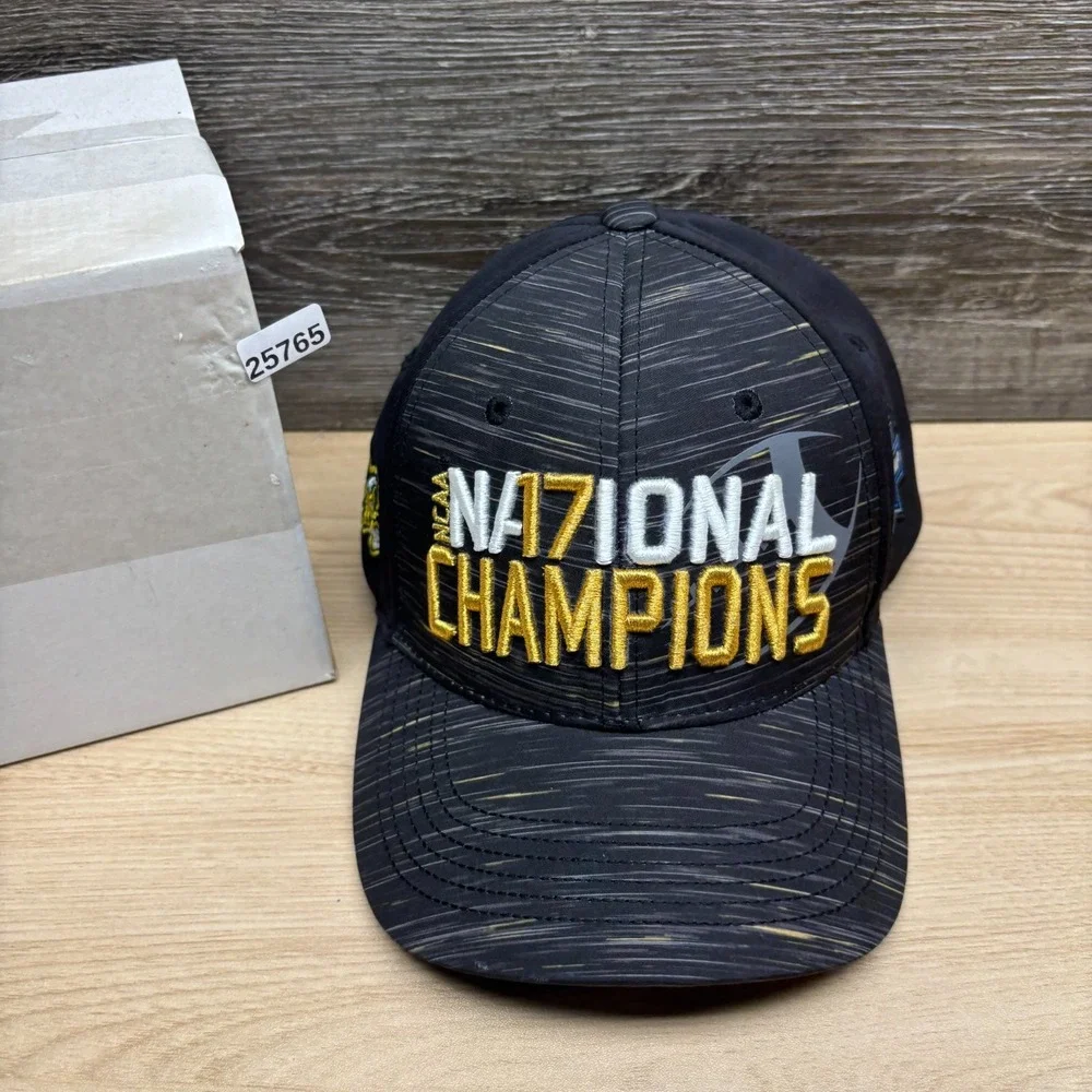 North Dakota State Bison Hat Cap Strap Back Black Gold NCAA Football Champions